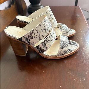 Sol Sana Snake Print Block Heel Sandals